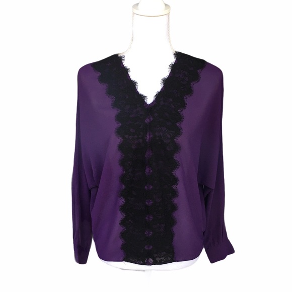 Francesca's Collections Tops - NWT FRANCESCA’s Blue Rain purple black blouse 2️⃣
